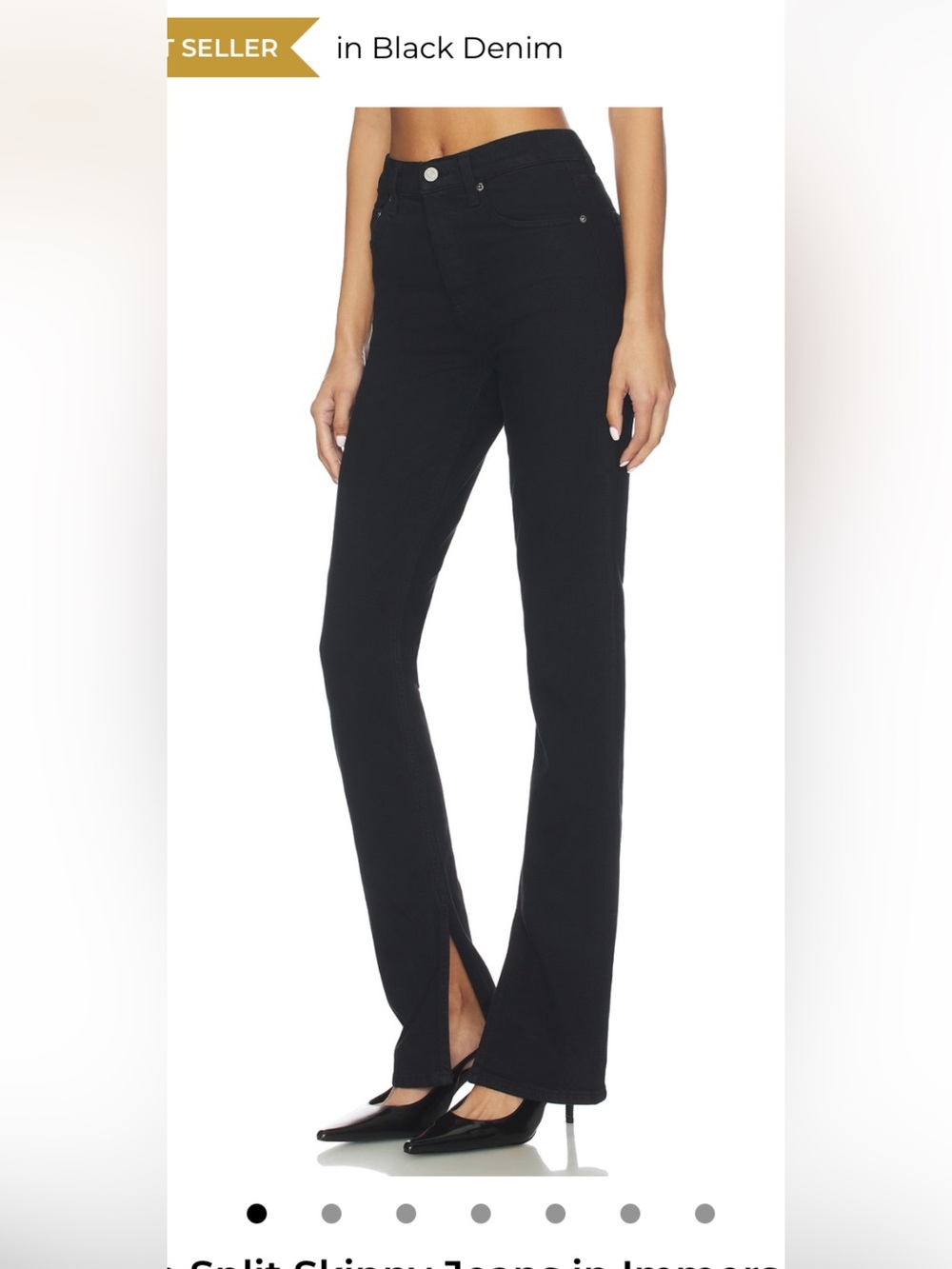 Agolde Black Ingram Split-Hem High-Rise Jeans